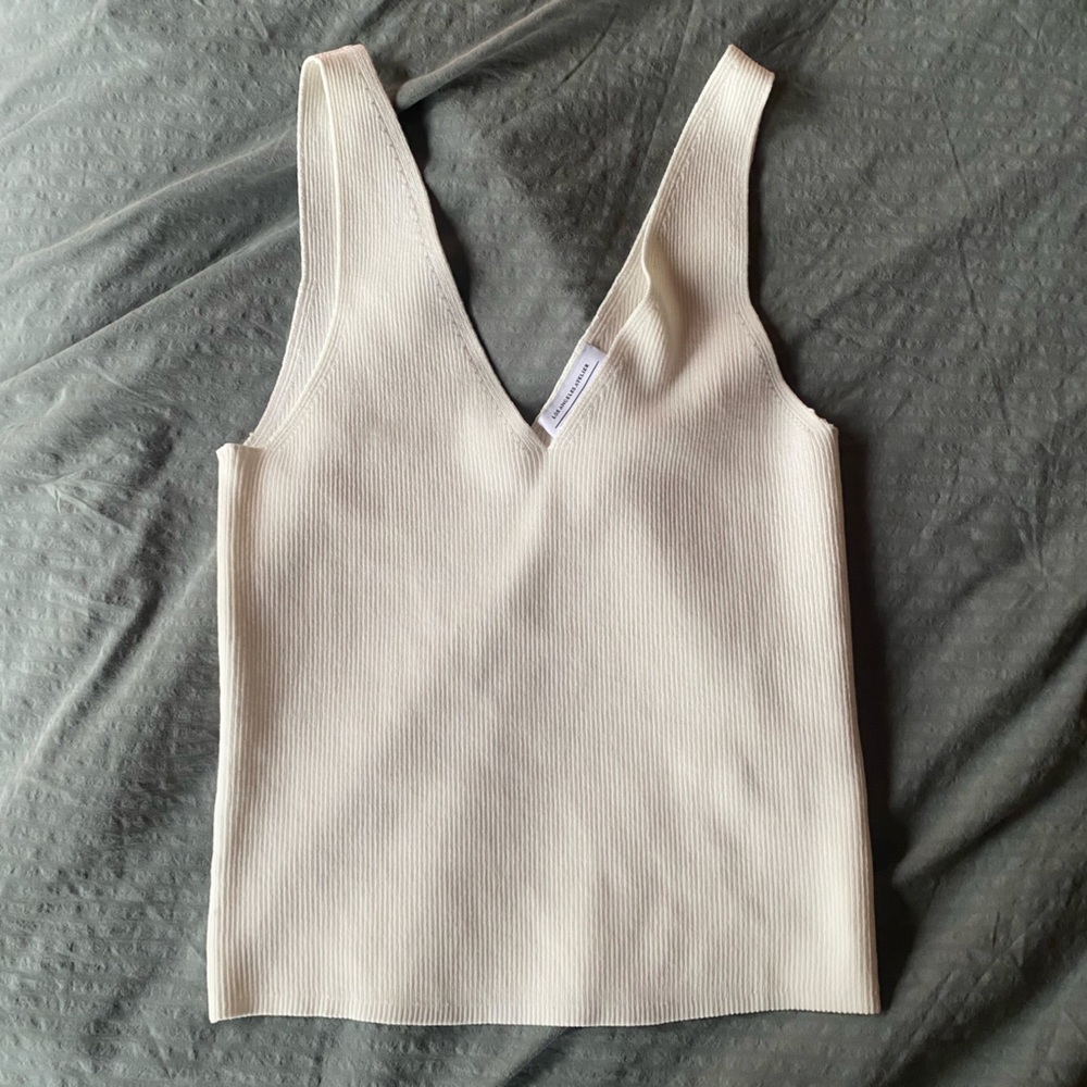 & Other Stories Ivory Ribbed Top